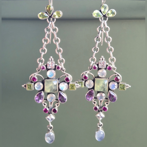 NICKY BUTLER LIMITED EDITION RAJ COLLECTION 925 Sterling Silver NB Earrings - Picture 6 of 15